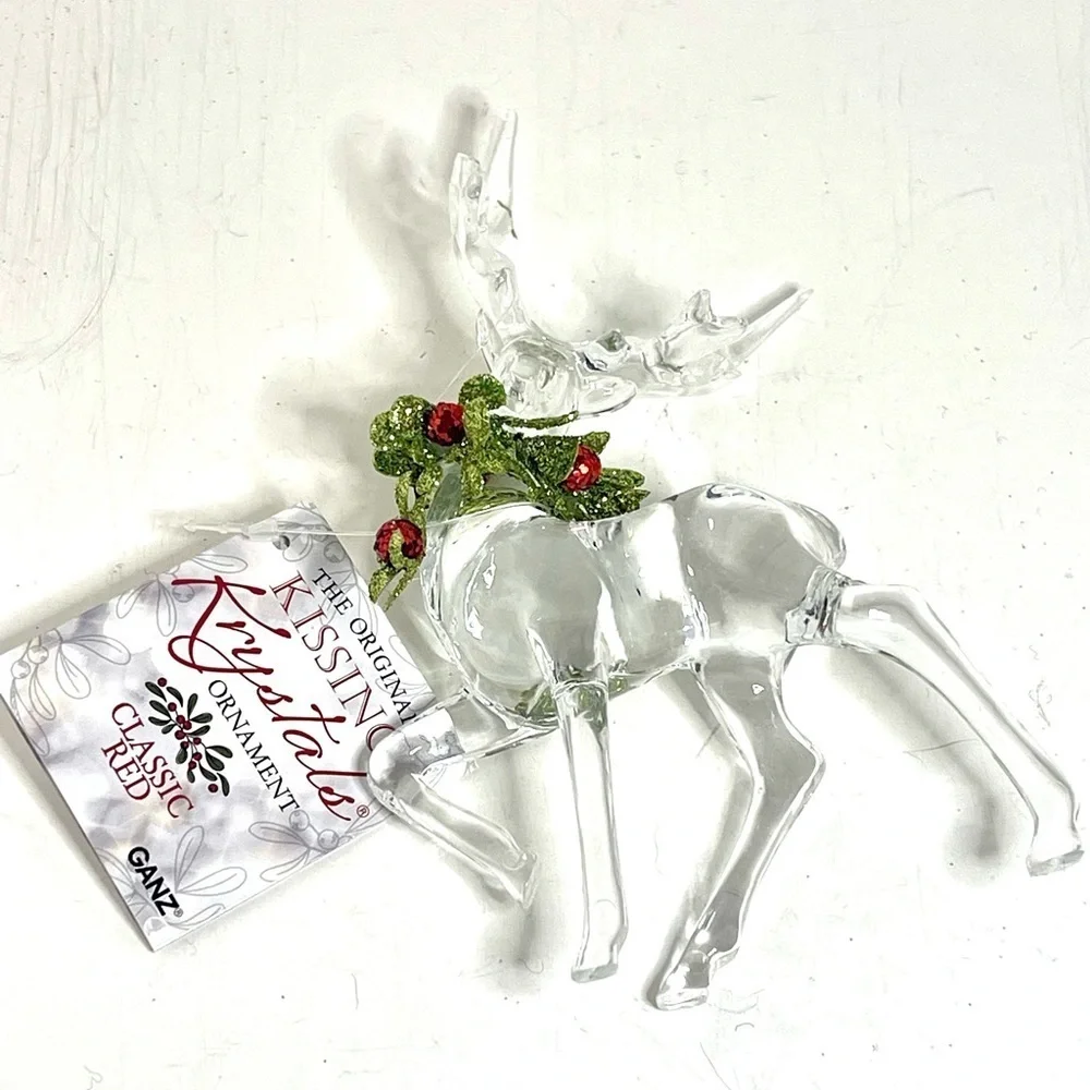 Ganz Kissing Krystals Krystal Mistletoe Reindeer - Picture 2 of 5